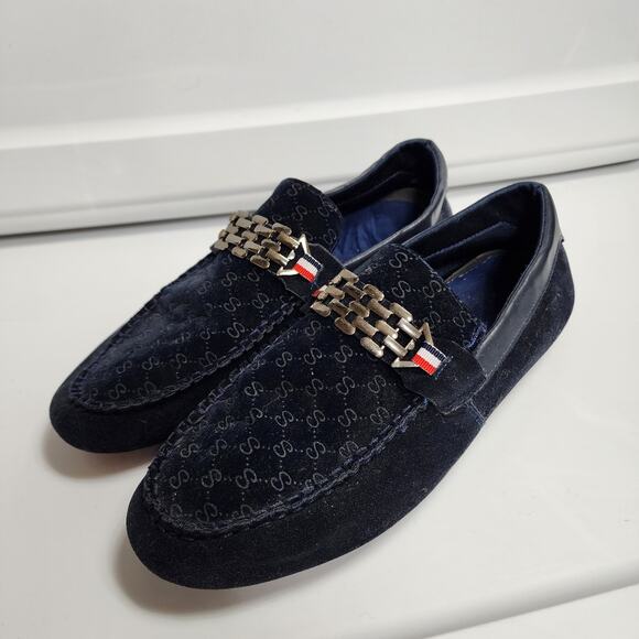 Navy Velour Size 45 Mens Loafer Slippers - Picture 3 of 9